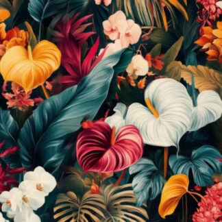 Bijbelhoes kunstleer kleurrijke tropische bloemen