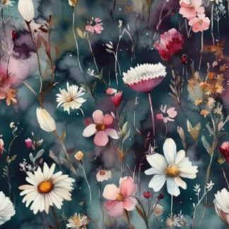 Bijbelhoes kunstleer met print aquarel margrieten Diana