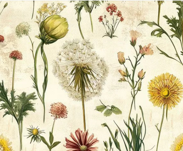 Bijbelhoes kunstleer vintage paardenbloem