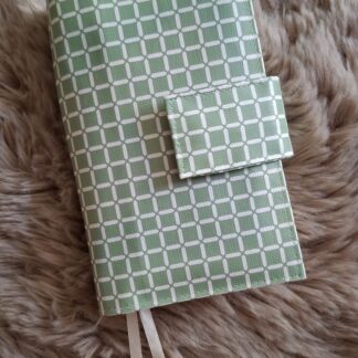 Bijbelhoes Tafelzeil Wafel Oud groen Kleine Ruit voor JB Schoolbijbel