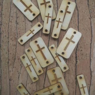 Houten label met een KRUIS
