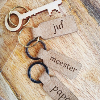 Gepersonaliseerde leren sleutelhanger