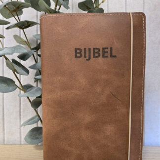 Het Leven NT: Bijbelhoes vintage leer bruin