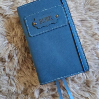 Bijbelhoes Vegan Leather Middenblauw voor de JB Schoolbijbel