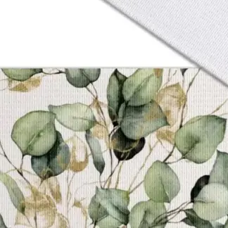 Elastiekband met bedrukking 5 cm eucalyptus wit