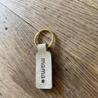 Leren sleutelhanger 'Mama'