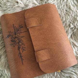 NBV schrijfbijbel 2016: Luxe Omslagbijbelhoes Vegan Leather Bruin incl. gravure