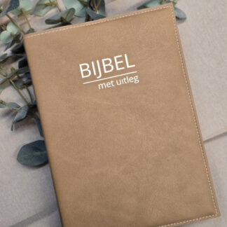BMU 20,8: Bijbelhoes Vegan Leather Vintage Cashmere incl. opdruk