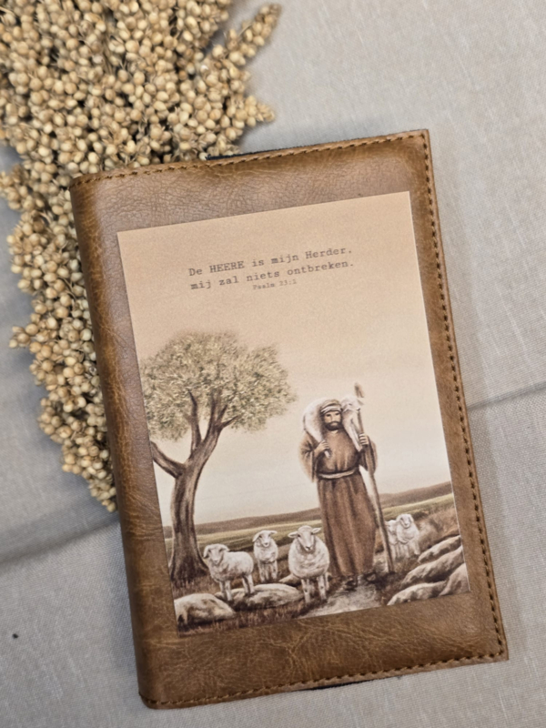 HSV met Psalmen 15,6: Bijbelhoes Vegan Leather Cedar incl. plaat Art by Claudia