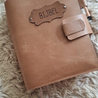 Bijbel SV met schrijfruimte: Bijbelhoes vintage leer bruin