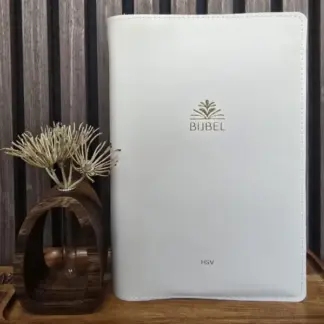Zij Lacht Bijbel HSV: Bijbelhoes leer beige incl. gravure Zij Lacht Logo