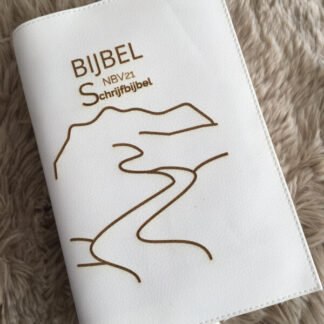 NBV 21 schrijfbijbel: Bijbelhoes Vegan Off White incl. gravure