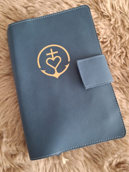 HSV jongerenbijbel: Bijbelhoes Vegan Leather Middenblauw