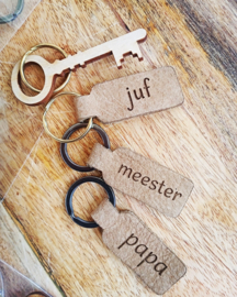 Leren sleutelhangers gepersonaliseerd met bijvoorbeeld naam of logo