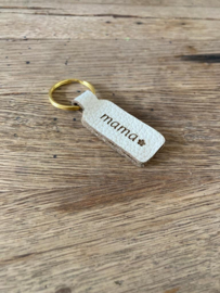 Leren sleutelhanger 'Mama'
