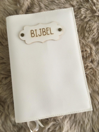 NBV 21standaard: Bijbelhoes Vegan Off White incl. Luxe Bijbellabel