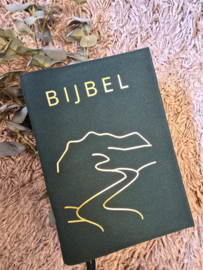 Zij Lacht Bijbel: Bijbelhoes canvas Donker Groen incl gouden opdruk