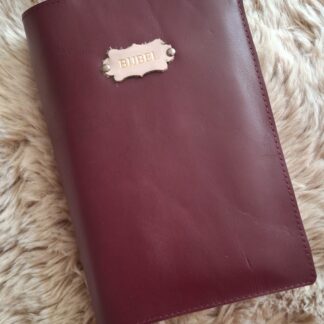 NBV 21standaard: Bijbelhoes leer Aubergine