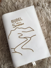 NBV 21 schrijfbijbel: Bijbelhoes Vegan Off White incl. gravure