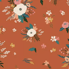 Bijbelhoes kunstleer kaneel bloemen
